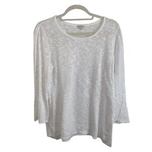 PROJECT WHITE LINEN & COTTON LONG SLEEVE TOP SIZE MEDIUM